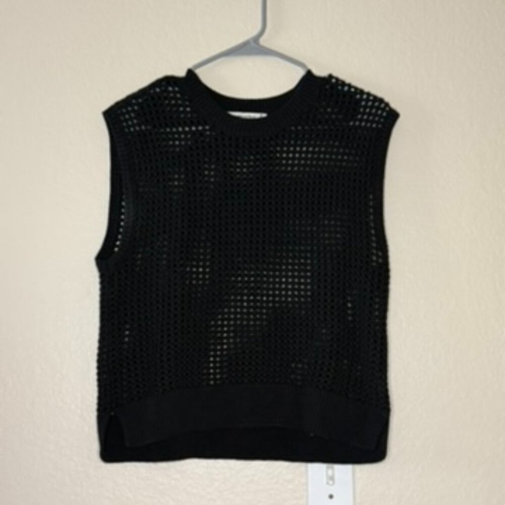 Abercrombie & Fitch Black Open-Knit Sweater Vest (Size M)